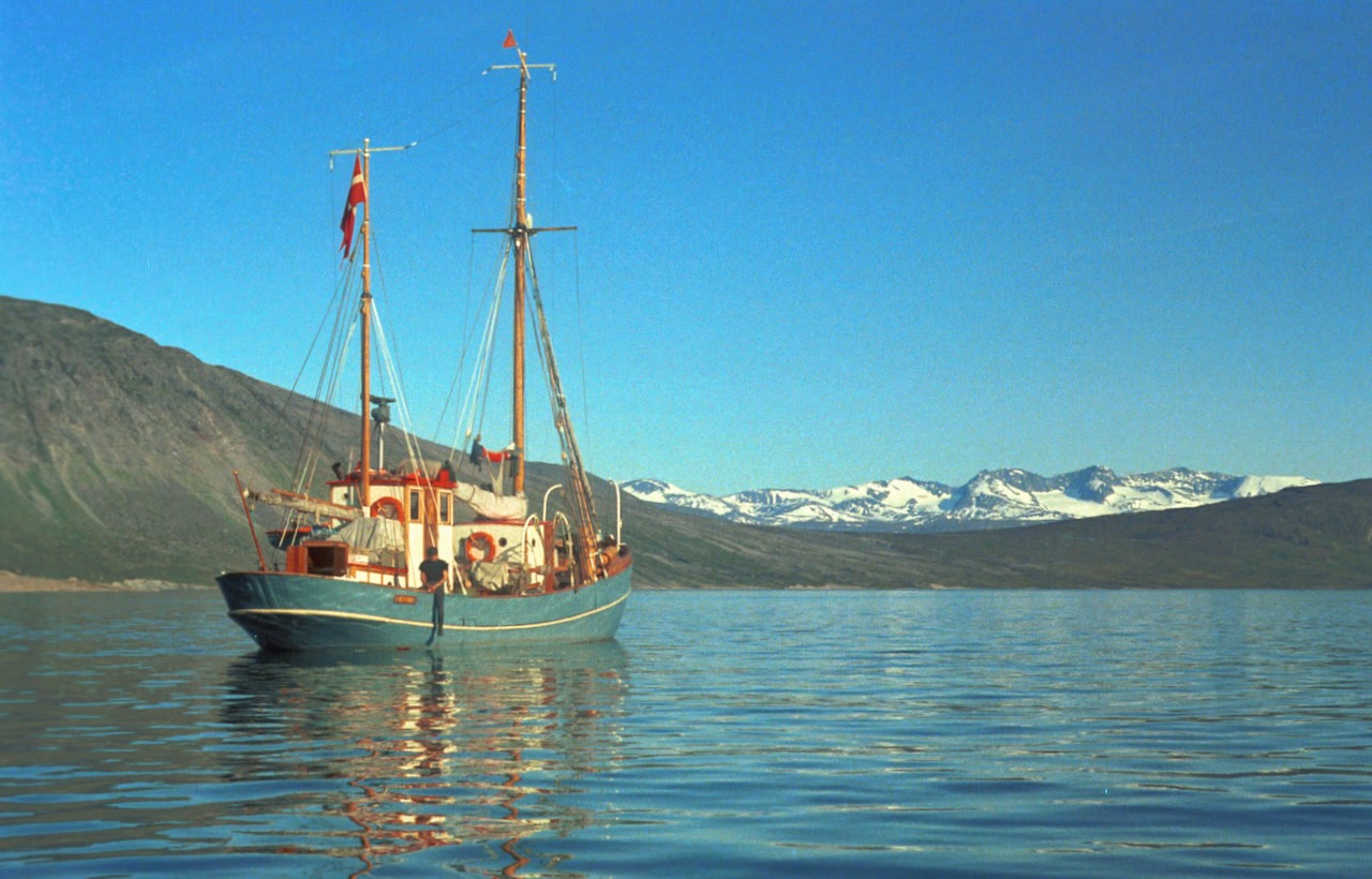 Kivioq i Geodætisk Instituts farver 1968 i Ameralik Fjord. Foto: Jon Olsen
